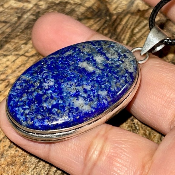 Pretty Dark Blue Lapis Lazuli Pendant 2” - Picture 5 of 13
